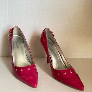 Delicious HOT Pink Studded Heels 8.5 Sexy Studs Buckles.